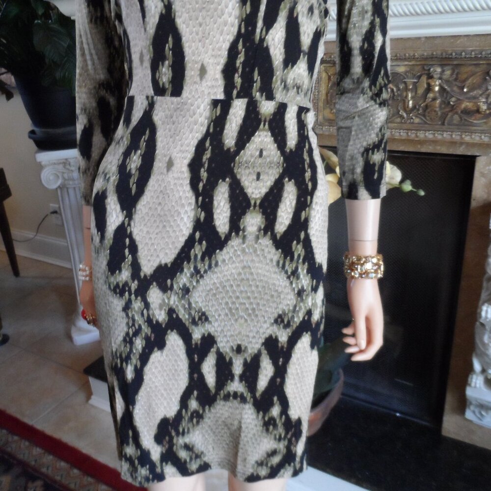 Roberto Cavalli Brown/Beige Python Print Sheath D… - image 7